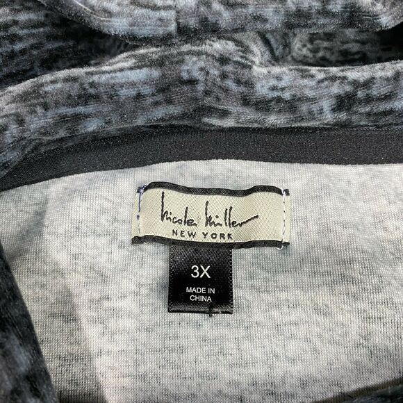 Nicole Miller Drawstring Cowl Neck Sweater Womens 3X Dark Gray Marled Soft EUC - Picture 6 of 10